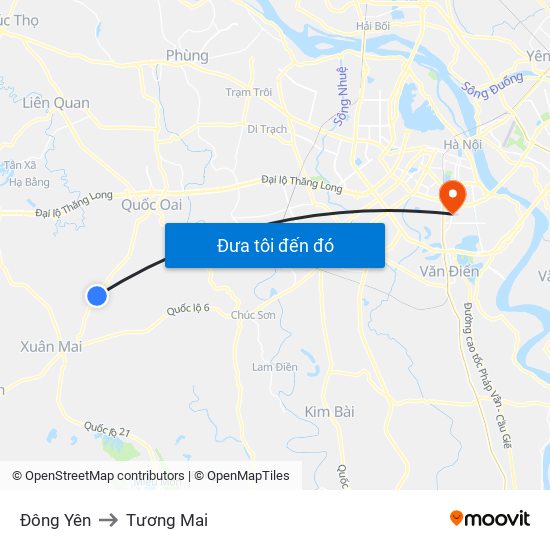 Đông Yên to Tương Mai map