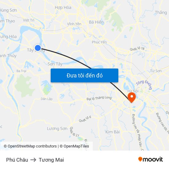 Phú Châu to Tương Mai map