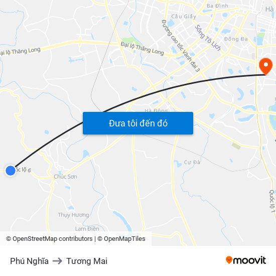 Phú Nghĩa to Tương Mai map