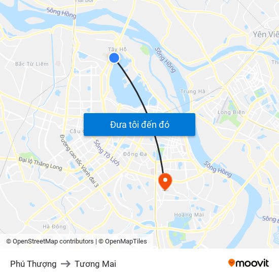 Phú Thượng to Tương Mai map