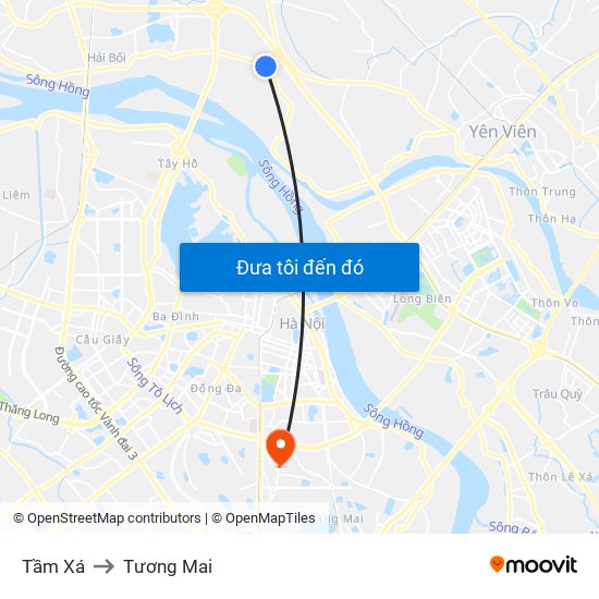 Tầm Xá to Tương Mai map