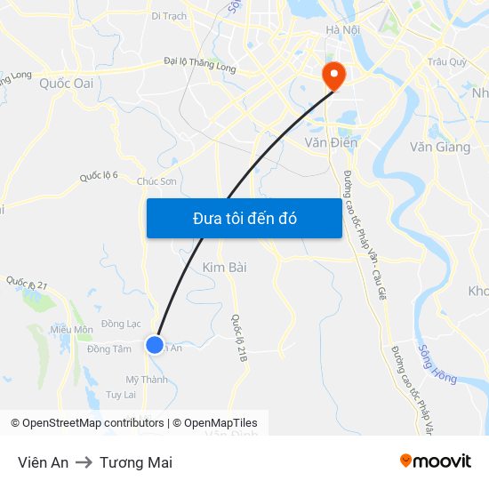 Viên An to Tương Mai map