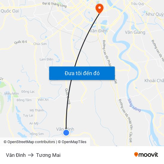 Vân Đình to Tương Mai map