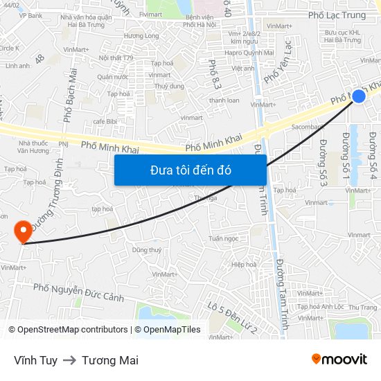 Vĩnh Tuy to Tương Mai map