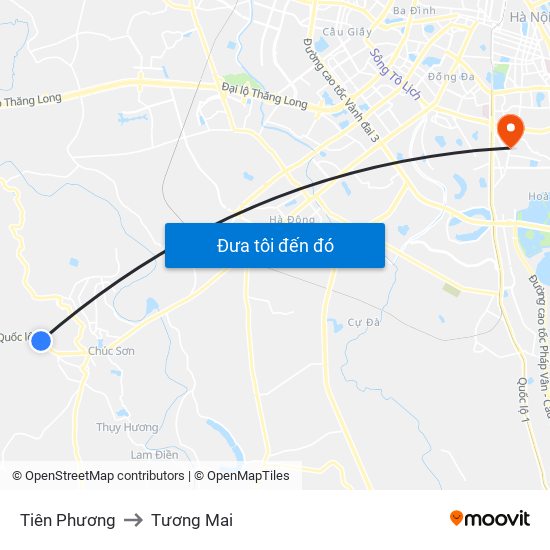 Tiên Phương to Tương Mai map