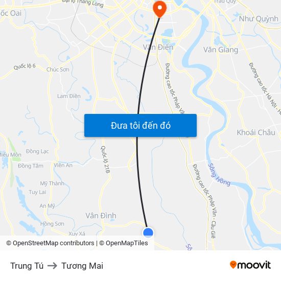 Trung Tú to Tương Mai map