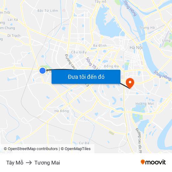 Tây Mỗ to Tương Mai map