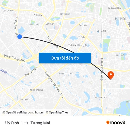 Mỹ Đình 1 to Tương Mai map