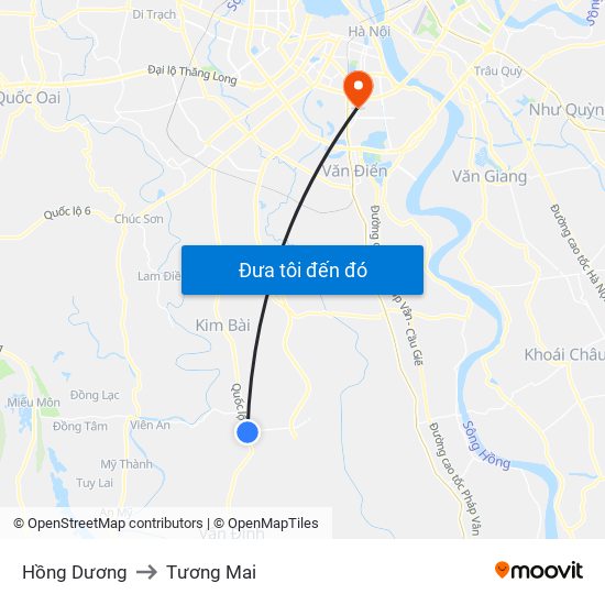 Hồng Dương to Tương Mai map