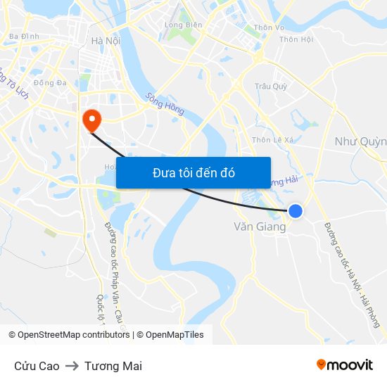 Cửu Cao to Tương Mai map