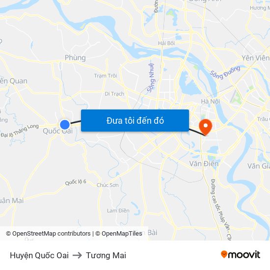 Huyện Quốc Oai to Tương Mai map