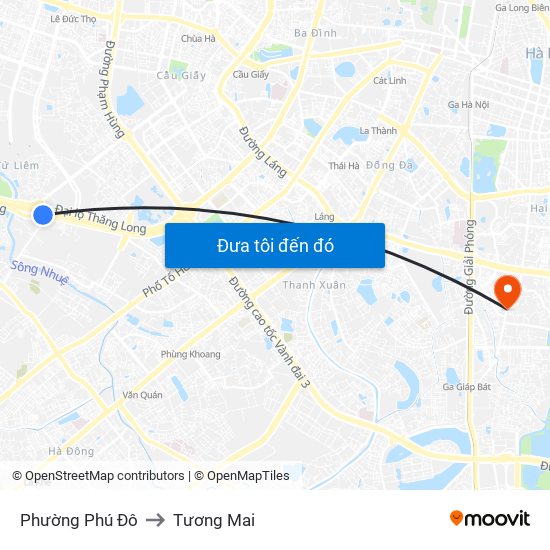 Phường Phú Đô to Tương Mai map