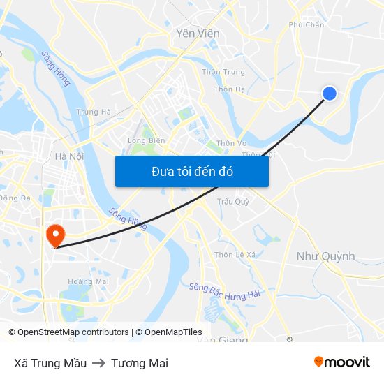 Xã Trung Mầu to Tương Mai map