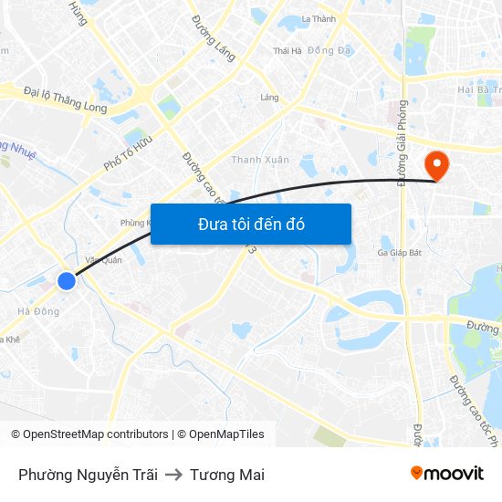 Phường Nguyễn Trãi to Tương Mai map