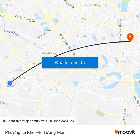 Phường La Khê to Tương Mai map