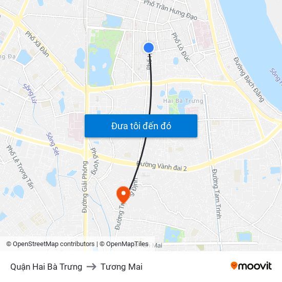 Quận Hai Bà Trưng to Tương Mai map