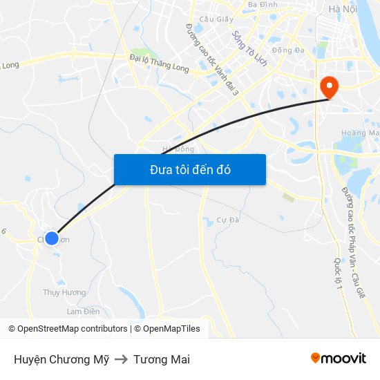 Huyện Chương Mỹ to Tương Mai map