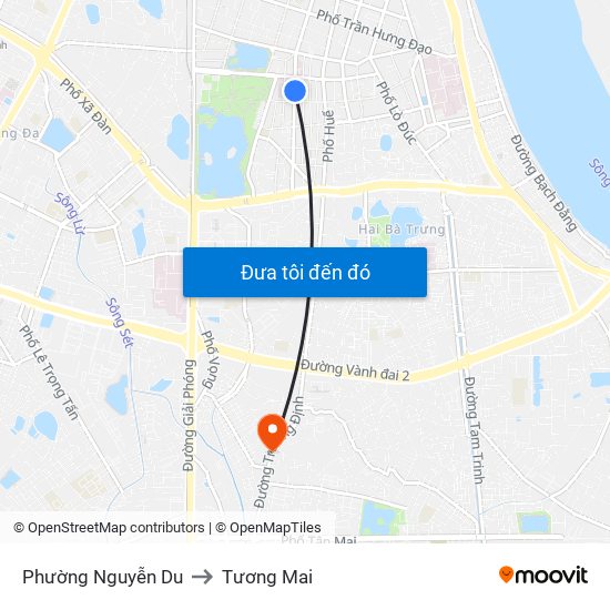 Phường Nguyễn Du to Tương Mai map