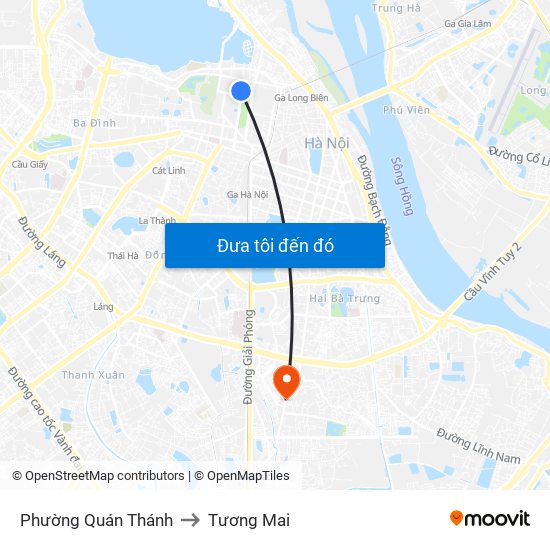 Phường Quán Thánh to Tương Mai map