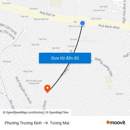 Phường Trương Định to Tương Mai map