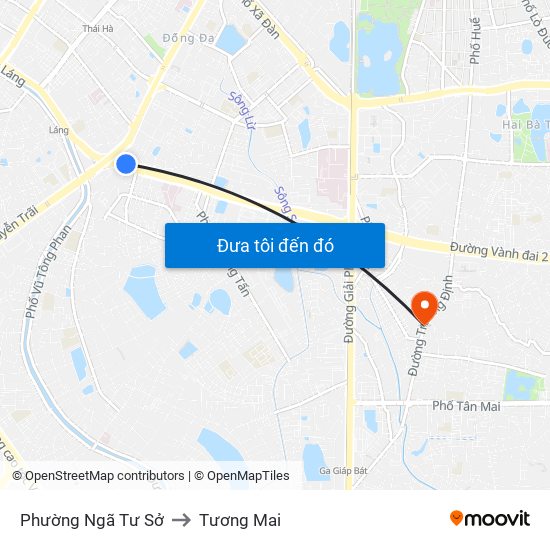 Phường Ngã Tư Sở to Tương Mai map