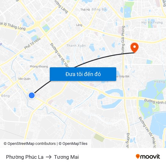 Phường Phúc La to Tương Mai map