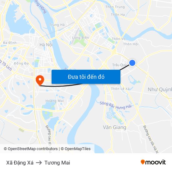 Xã Đặng Xá to Tương Mai map