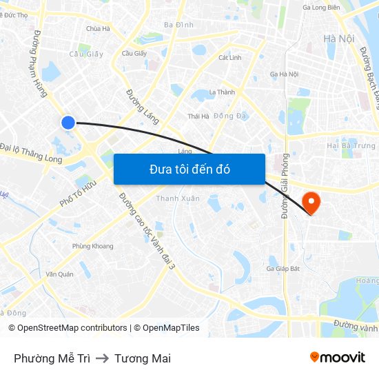 Phường Mễ Trì to Tương Mai map