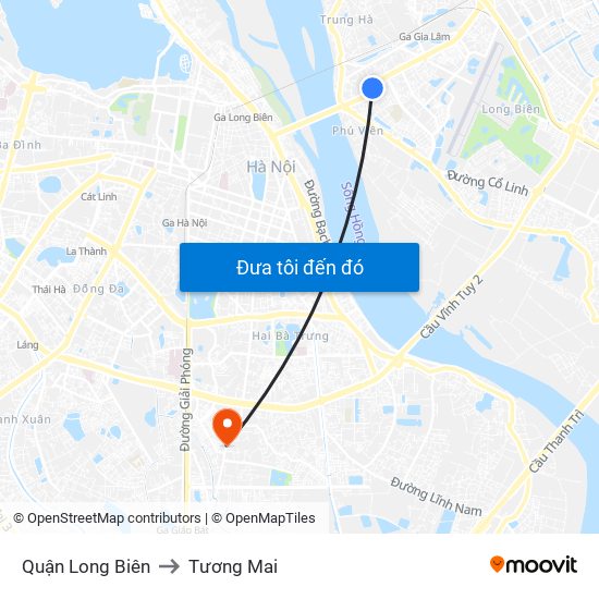 Quận Long Biên to Tương Mai map