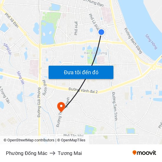 Phường Đống Mác to Tương Mai map