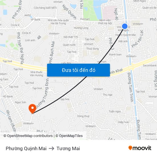 Phường Quỳnh Mai to Tương Mai map