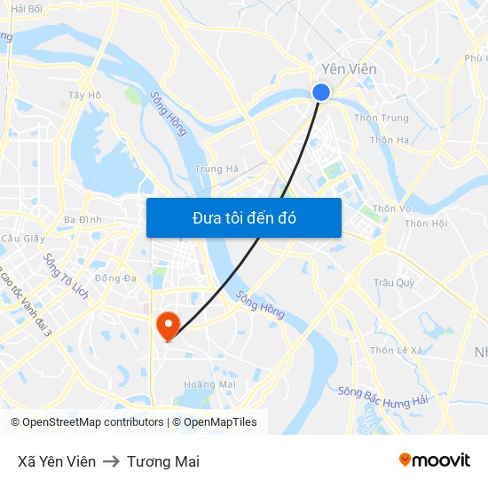 Xã Yên Viên to Tương Mai map