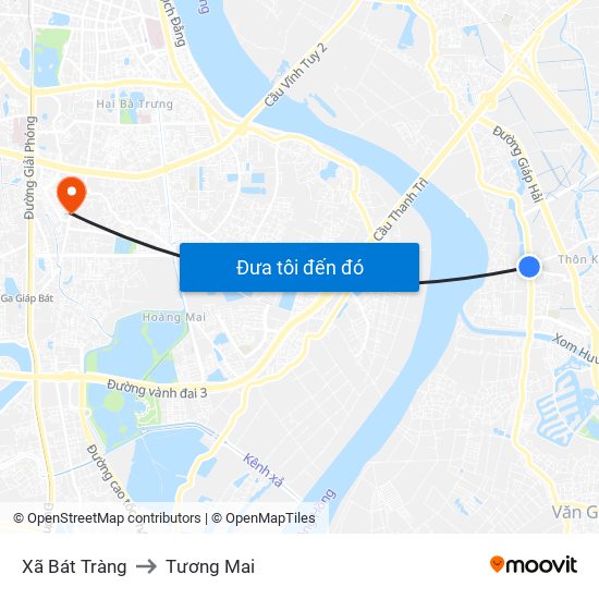 Xã Bát Tràng to Tương Mai map