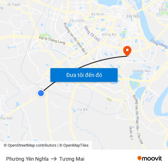 Phường Yên Nghĩa to Tương Mai map