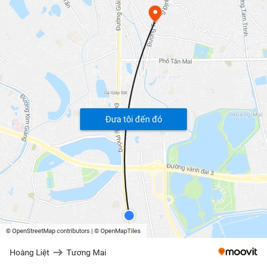 Hoàng Liệt to Tương Mai map