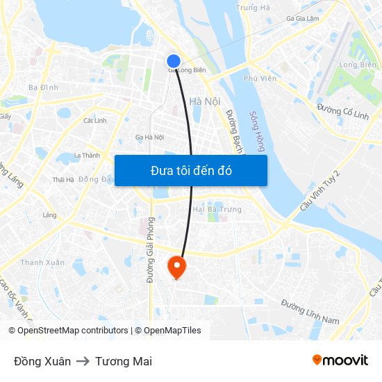 Đồng Xuân to Tương Mai map