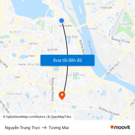 Nguyễn Trung Trực to Tương Mai map
