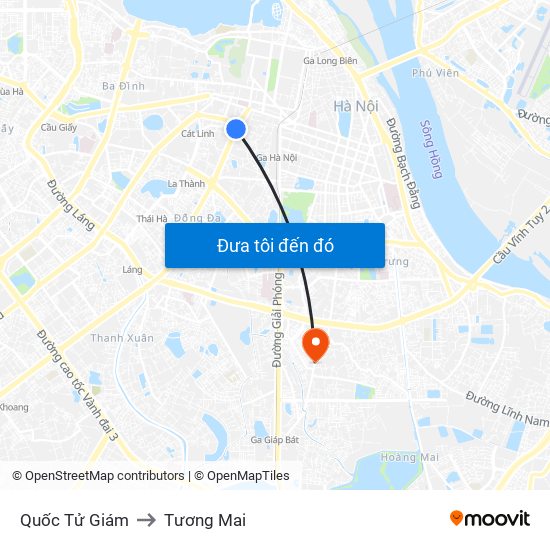 Quốc Tử Giám to Tương Mai map