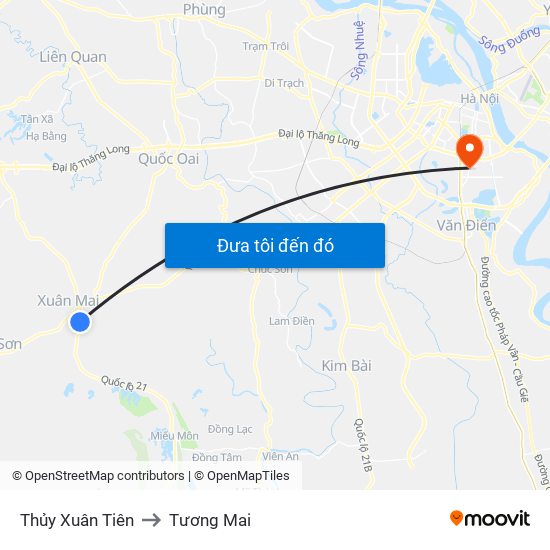 Thủy Xuân Tiên to Tương Mai map