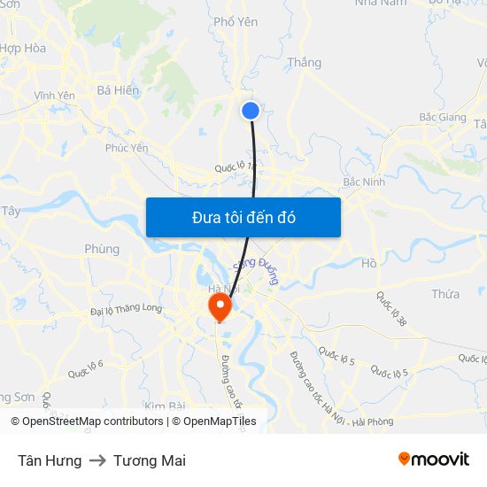 Tân Hưng to Tương Mai map