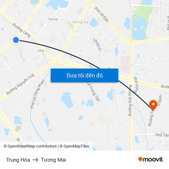 Trung Hòa to Tương Mai map