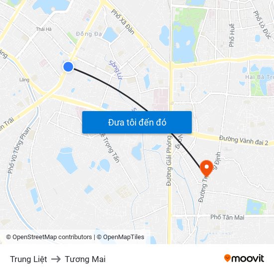 Trung Liệt to Tương Mai map