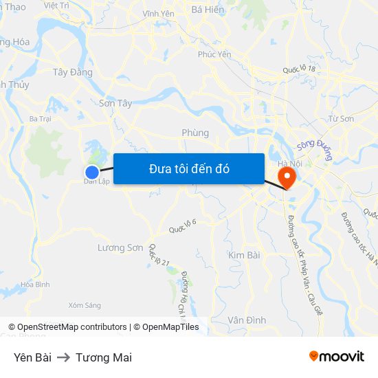 Yên Bài to Tương Mai map