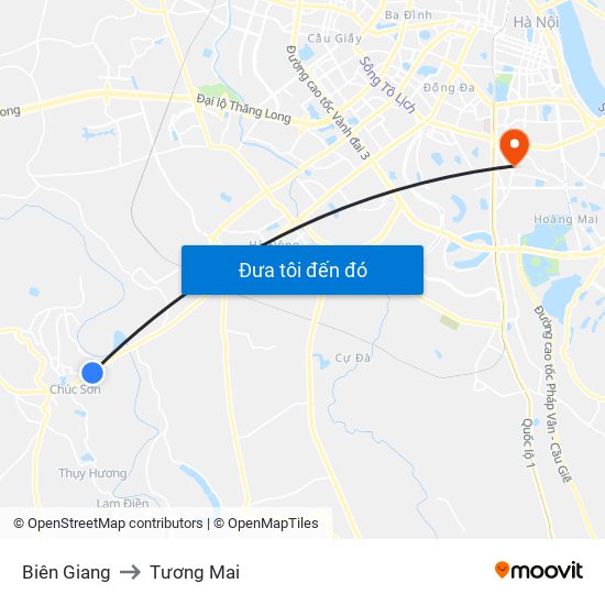 Biên Giang to Tương Mai map