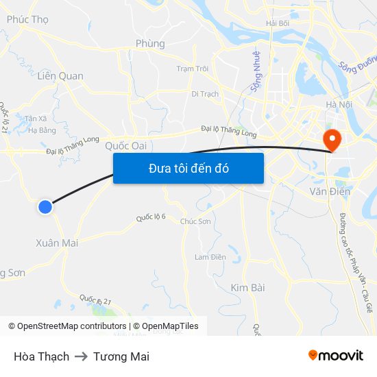 Hòa Thạch to Tương Mai map