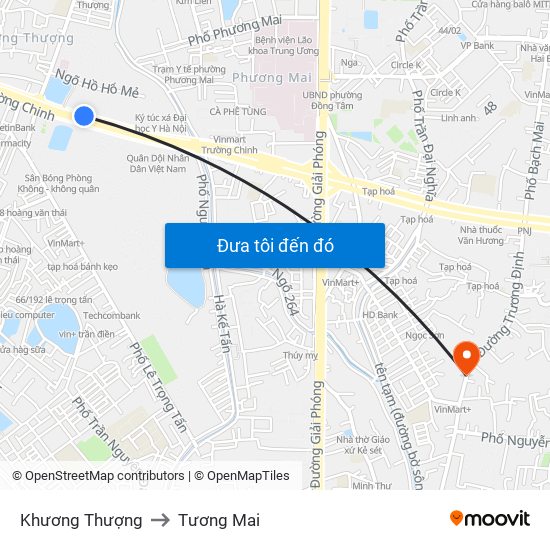 Khương Thượng to Tương Mai map