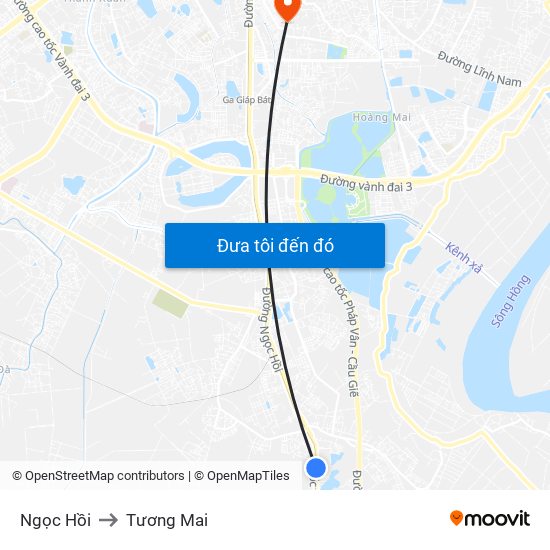 Ngọc Hồi to Tương Mai map