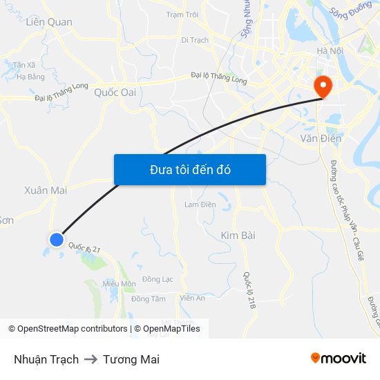 Nhuận Trạch to Tương Mai map