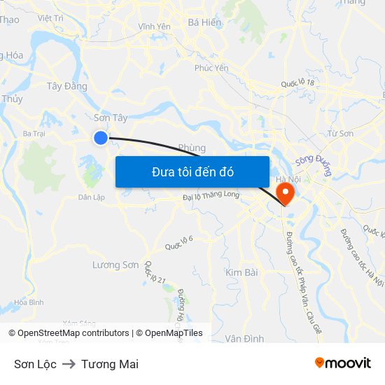 Sơn Lộc to Tương Mai map