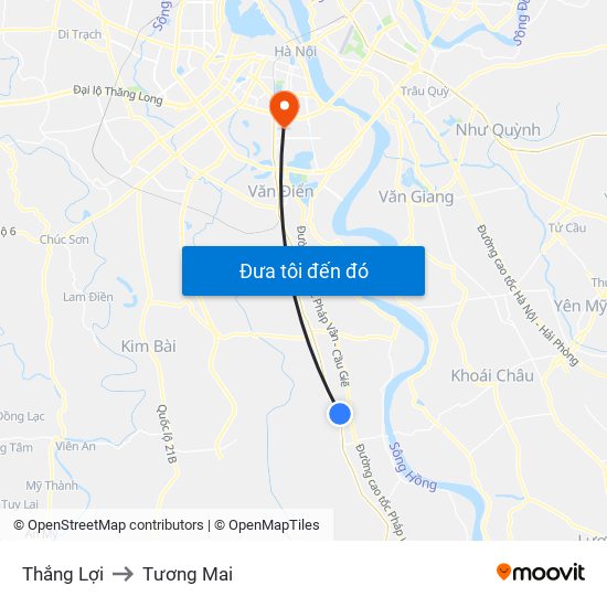 Thắng Lợi to Tương Mai map